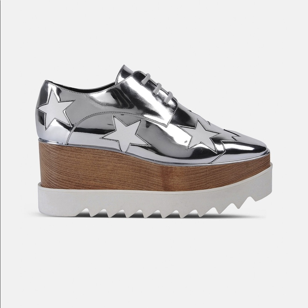 Stella McCartney Elyse Platforms in Silver and White